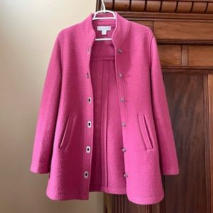 100% Wool Pink Jacket Size Small From Casual Corner